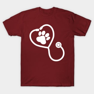 stethoscope with paw print T-Shirt